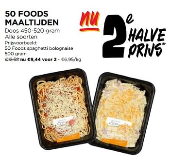 Promoties 50 foods spaghetti bolognaise - Huismerk - Jumbo - Geldig van 24/01/2024 tot 30/01/2024 bij Jumbo