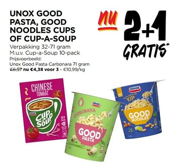 Promoties Unox good pasta carbonara - Unox - Geldig van 24/01/2024 tot 30/01/2024 bij Jumbo