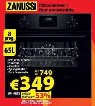 Promotions Zanussi inbouwoven - four encastrable zohnq3k2 - Zanussi - Valide de 24/01/2024 à 31/01/2024 chez ElectroStock