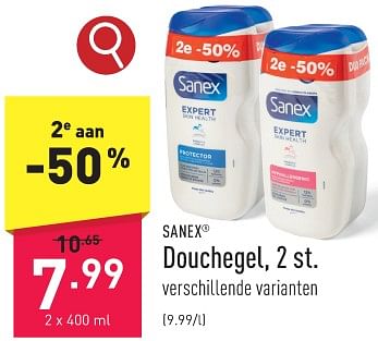 Promoties Douchegel - Sanex - Geldig van 29/01/2024 tot 03/02/2024 bij Aldi