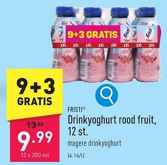 Promoties Drinkyoghurt rood fruit - Fristi - Geldig van 29/01/2024 tot 03/02/2024 bij Aldi