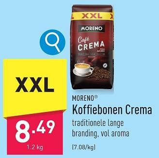 Promoties Koffiebonen crema - Moreno - Geldig van 29/01/2024 tot 03/02/2024 bij Aldi