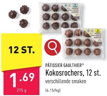 Promoties Kokosrochers - Patissier Gaulthier - Geldig van 29/01/2024 tot 03/02/2024 bij Aldi