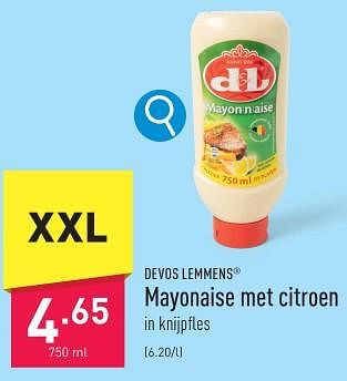 Promoties Mayonaise met citroen - Devos Lemmens - Geldig van 29/01/2024 tot 03/02/2024 bij Aldi