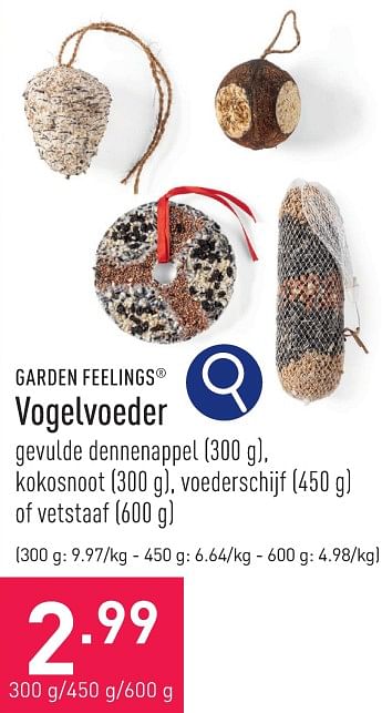 Promoties Vogelvoeder - Garden Feelings - Geldig van 29/01/2024 tot 03/02/2024 bij Aldi