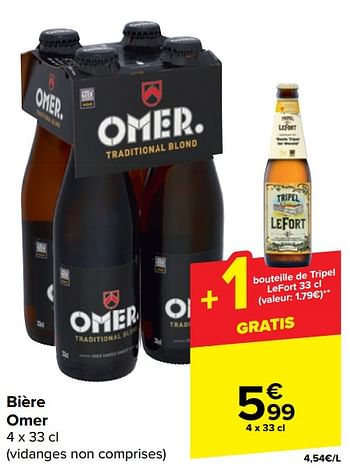 Promotions Bière omer - Omer - Valide de 24/01/2024 à 05/02/2024 chez Carrefour