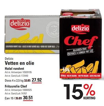 Promoties Delizio vetten en olie - Delizio - Geldig van 25/01/2024 tot 19/02/2024 bij Sligro