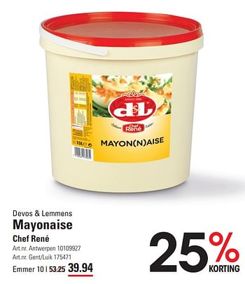 Promoties Devos + lemmens mayonaise - Devos Lemmens - Geldig van 25/01/2024 tot 19/02/2024 bij Sligro