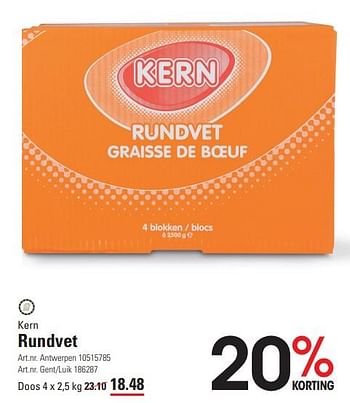 Promotions Kern rundvet - Kern - Valide de 25/01/2024 à 19/02/2024 chez Sligro