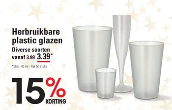 Promoties Herbruikbare plastic glazen - Huismerk - Sligro - Geldig van 25/01/2024 tot 19/02/2024 bij Sligro