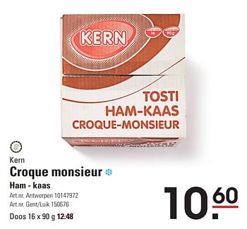 Promoties Kern croque monsieur ham - kaas - Kern - Geldig van 25/01/2024 tot 19/02/2024 bij Sligro