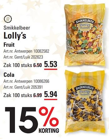 Promoties Smikkelbeer lolly’s - Smikkelbeer - Geldig van 25/01/2024 tot 19/02/2024 bij Sligro