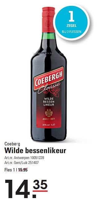 Promoties Coeberg wilde bessenlikeur - Coebergh - Geldig van 25/01/2024 tot 19/02/2024 bij Sligro