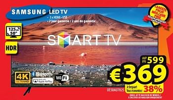 Promotions Samsung led tv ue50au7025 - Samsung - Valide de 24/01/2024 à 31/01/2024 chez ElectroStock