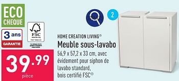 Promoties Meuble sous-lavabo - Home Creation Living - Geldig van 29/01/2024 tot 03/02/2024 bij Aldi