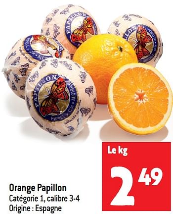 Promotions Orange papillon - Produit maison - Match - Valide de 24/01/2024 à 30/01/2024 chez Match