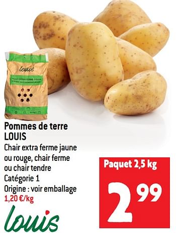 Promotions Pommes de terre louis - Louis - Valide de 24/01/2024 à 30/01/2024 chez Match