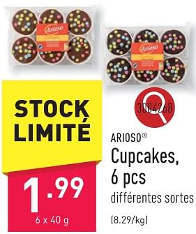 Promotions Cupcakes - Arioso - Valide de 29/01/2024 à 03/02/2024 chez Aldi
