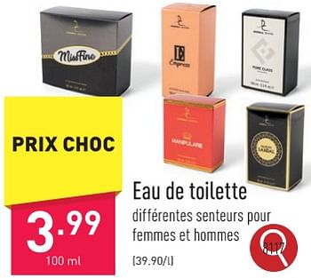Promotions Eau de toilette - Produit maison - Aldi - Valide de 29/01/2024 à 03/02/2024 chez Aldi