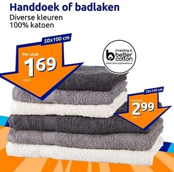 Promoties Handdoek of badlaken - Huismerk - Action - Geldig van 24/01/2024 tot 30/01/2024 bij Action