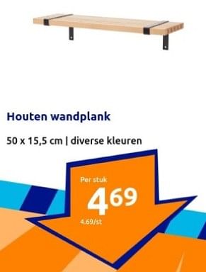 Promoties Houten wandplank - Huismerk - Action - Geldig van 24/01/2024 tot 30/01/2024 bij Action