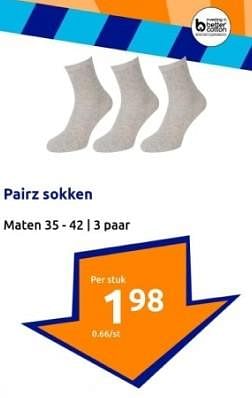 Promoties Pairz sokken - Pairz - Geldig van 24/01/2024 tot 30/01/2024 bij Action