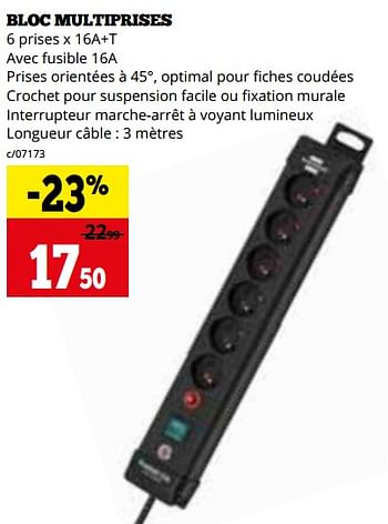 Promotions Bloc multiprises - Produit maison - Dema - Valide de 01/02/2024 à 02/03/2024 chez Dema