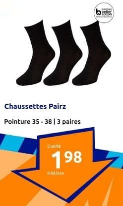 Promoties Chaussettes pairz - Pairz - Geldig van 24/01/2024 tot 30/01/2024 bij Action
