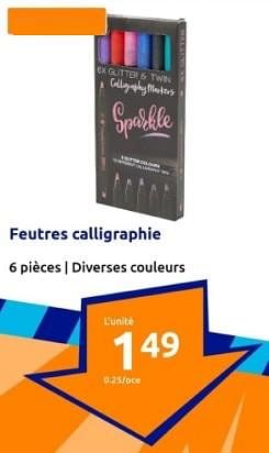 Promotions Feutres calligraphie - Decotime - Valide de 24/01/2024 à 30/01/2024 chez Action