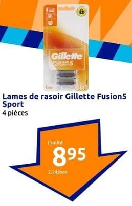 Promoties Lames de rasoir gillette fusion5 sport - Gillette - Geldig van 24/01/2024 tot 30/01/2024 bij Action