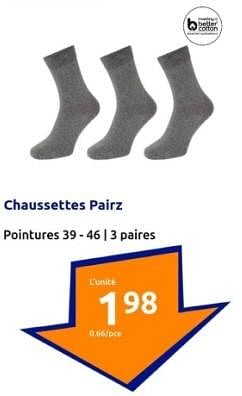Promotions Chaussettes pairz - Pairz - Valide de 24/01/2024 à 30/01/2024 chez Action