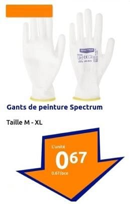 Promotions Gants de peinture spectrum - SPECTRUM - Valide de 24/01/2024 à 30/01/2024 chez Action