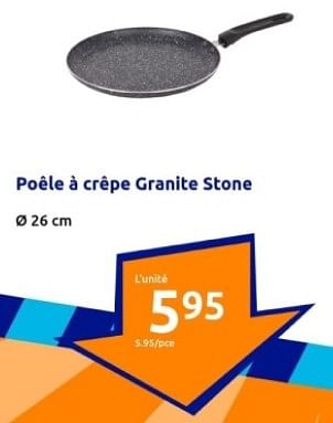 Promotions Poéle à crepe granite stone - Produit Maison - Action - Valide de 24/01/2024 à 30/01/2024 chez Action