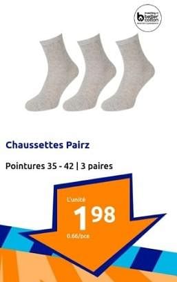 Promotions Chaussettes pairz - Pairz - Valide de 24/01/2024 à 30/01/2024 chez Action