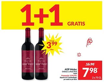 Promotions Aop médoc château la rose picot rood - Vins rouges - Valide de 30/01/2024 à 04/02/2024 chez Intermarche