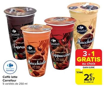Promotions Caffè latte carrefour - Produit maison - Carrefour  - Valide de 17/01/2024 à 29/01/2024 chez Carrefour