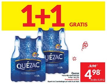 Promoties Quezac natuurlijk mineraalwater - Quezac - Geldig van 30/01/2024 tot 04/02/2024 bij Intermarche