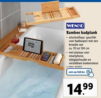 Promoties Bamboe badplank - Wenko - Geldig van 31/01/2024 tot 06/02/2024 bij Lidl