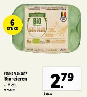 Promoties Bio-eieren - Ferme Flement - Geldig van 31/01/2024 tot 06/02/2024 bij Lidl