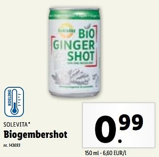 Promoties Biogembershot - Solevita - Geldig van 31/01/2024 tot 06/02/2024 bij Lidl