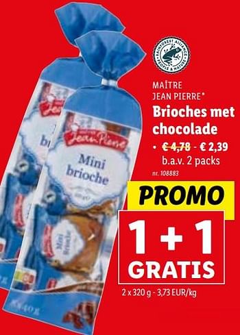 Promoties Brioches met chocolade - Maitre Jean Pierre - Geldig van 31/01/2024 tot 06/02/2024 bij Lidl
