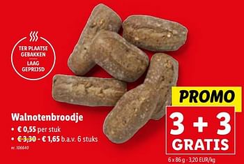 Promoties Walnotenbroodje - Huismerk - Lidl - Geldig van 31/01/2024 tot 06/02/2024 bij Lidl