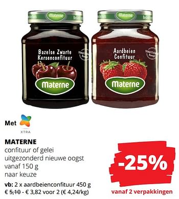 Promoties Aardbeienconfituur - Materne - Geldig van 01/02/2024 tot 14/02/2024 bij Spar (Colruytgroup)