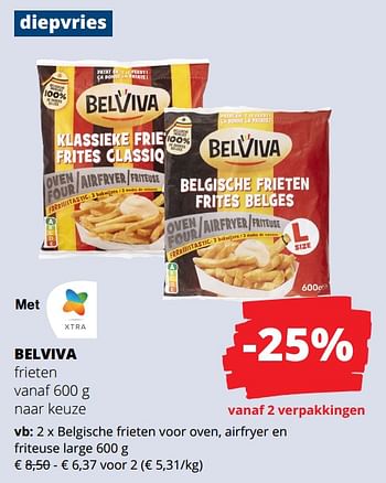 Promoties Belgische frieten voor oven, airfryer en friteuse large - Belviva - Geldig van 01/02/2024 tot 14/02/2024 bij Spar (Colruytgroup)