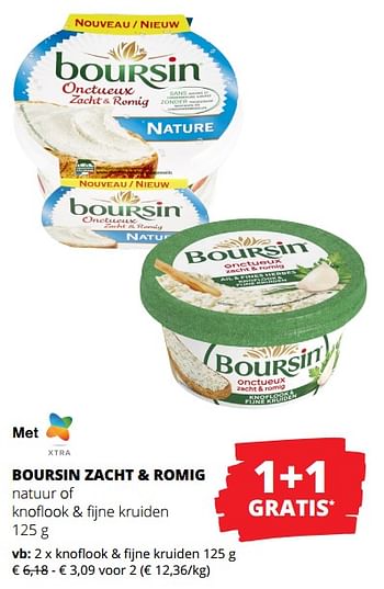 Promoties Boursin zacht + romig knoflook + fijne kruiden - Boursin - Geldig van 01/02/2024 tot 14/02/2024 bij Spar (Colruytgroup)