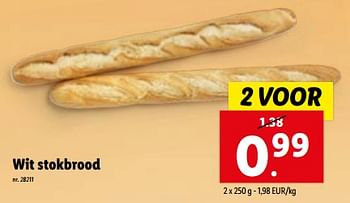 Promoties Wit stokbrood - Huismerk - Lidl - Geldig van 31/01/2024 tot 06/02/2024 bij Lidl