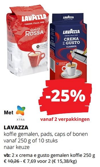Promoties Crema e gusto gemalen koffie - Lavazza - Geldig van 01/02/2024 tot 14/02/2024 bij Spar (Colruytgroup)