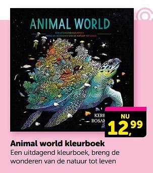 Promoties Animal world kleurboek - Huismerk - Boekenvoordeel - Geldig van 26/01/2024 tot 04/02/2024 bij BoekenVoordeel