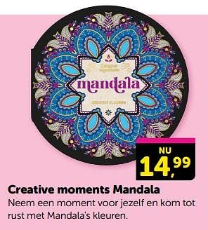Promoties Creative moments mandala - Huismerk - Boekenvoordeel - Geldig van 26/01/2024 tot 04/02/2024 bij BoekenVoordeel