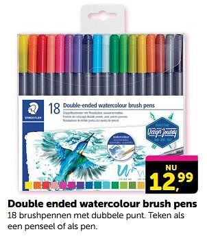 Promoties Double ended watercolour brush pens - Staedtler - Geldig van 26/01/2024 tot 04/02/2024 bij BoekenVoordeel